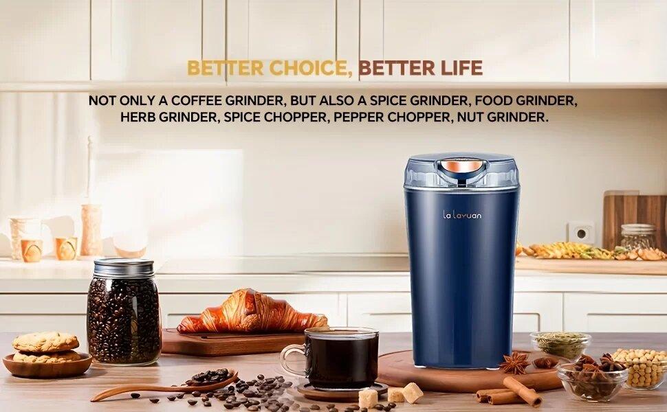 Electric coffee grinder, fast grind coffee beans, nuts, spices, beans and more. Multi-function grinding tool, portable small grinder, meet your needs, ultra-fine powder food processing mill and mixer grinder.