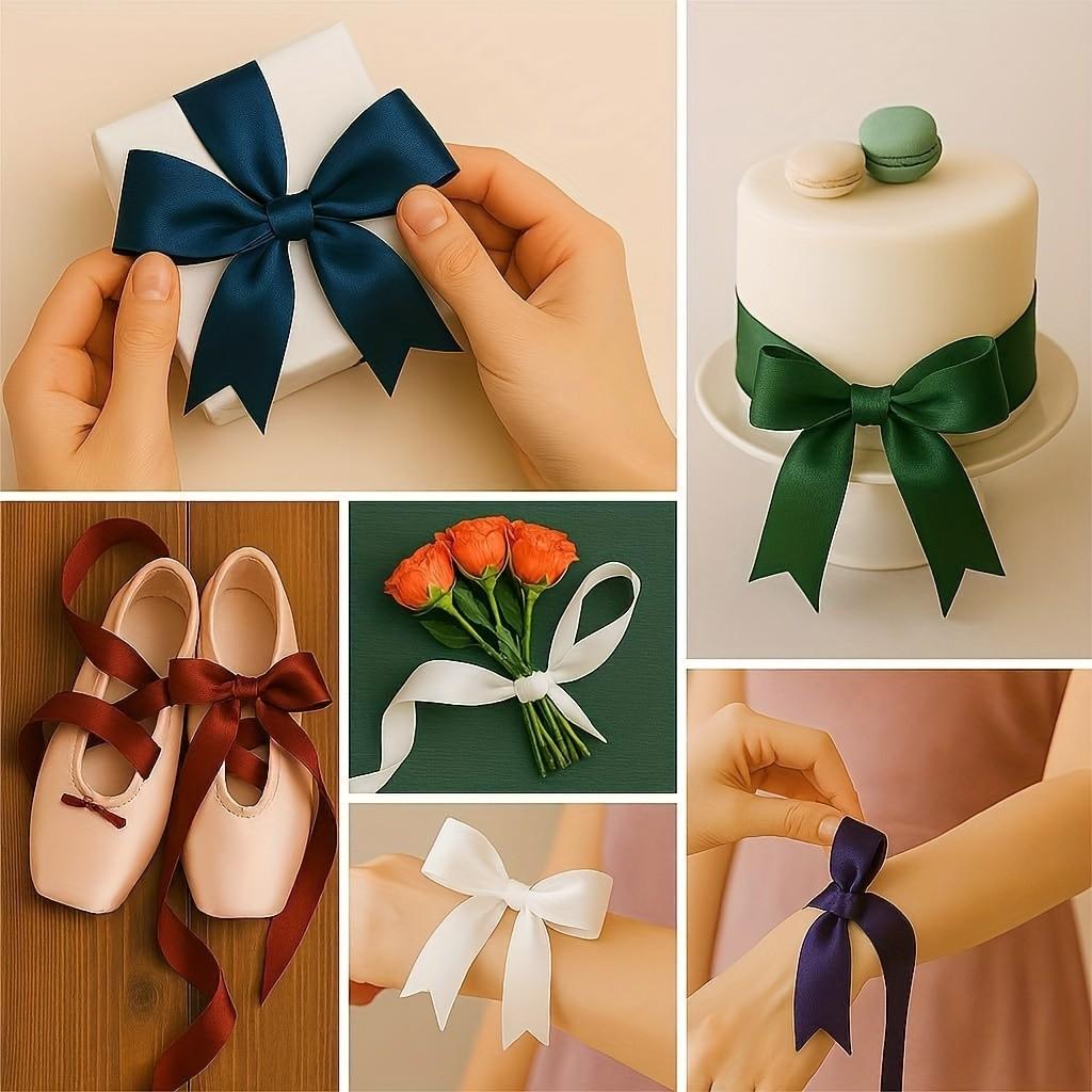 Luxurious Handmade Satin Ribbon, Perfect for Gift Wrapping, Wedding Decor, Halloween Bow Making, Party Styling, Crafts, Bridal Shower Decoration