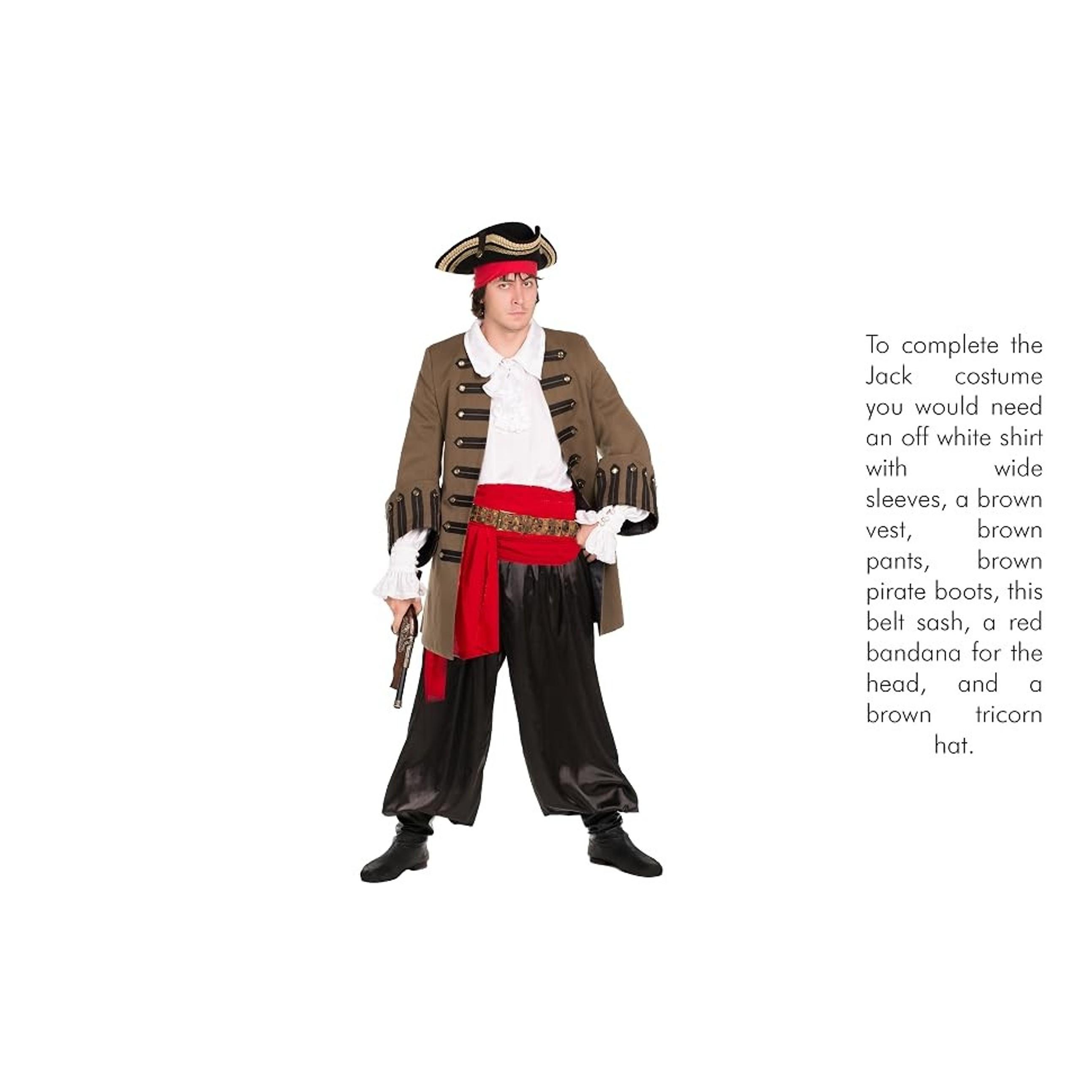 Red Pirate Sash Belt - Medieval Renaissance Pirate Waist Scarf Tie Bandana for Men Women and Children(Gift)