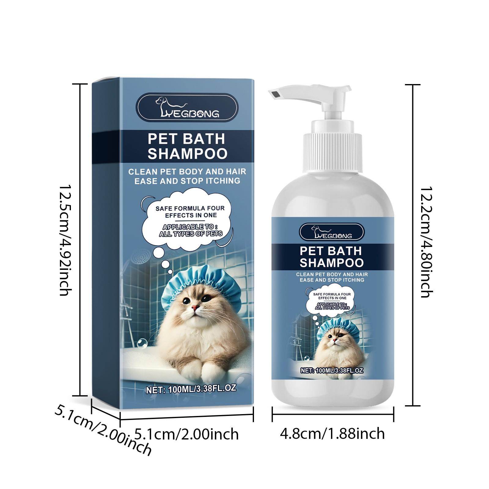 Pet Shampoo for Dogs, Cats and Kittens. Natural mild ingredients gently clean fur, soothe itchy skin and remove odors. Deeply nourishes dry coats to keep hair fluffy, soft and shiny. Safe formula, suitable for all pet breeds.