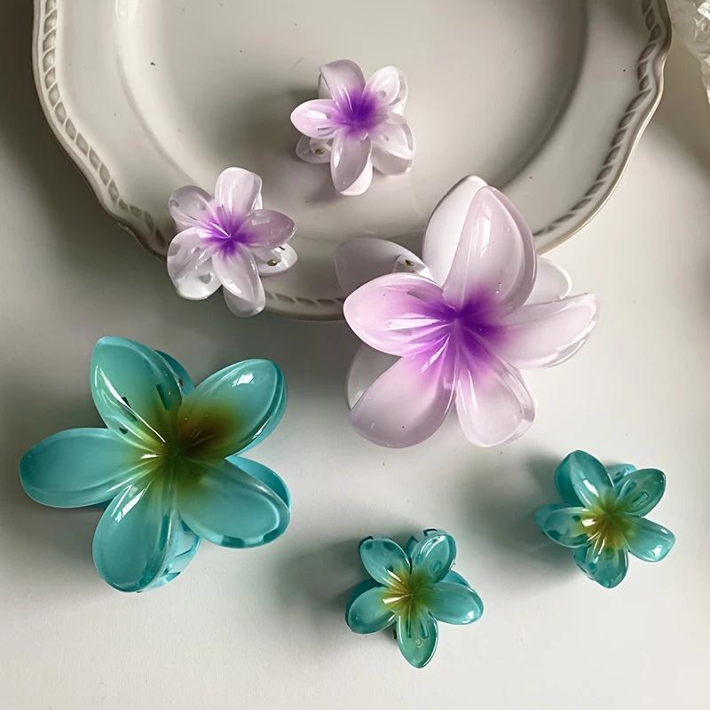 18Pcs Flower Hair Claw Clips – Gradient Color Shark Clips Hair Accessories Set