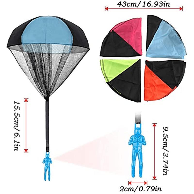 Hand Throwing Parachute Toy Set with Soldiers, No Battery Required Outdoor Flying Toy, Perfect Party Gift, Durable Design