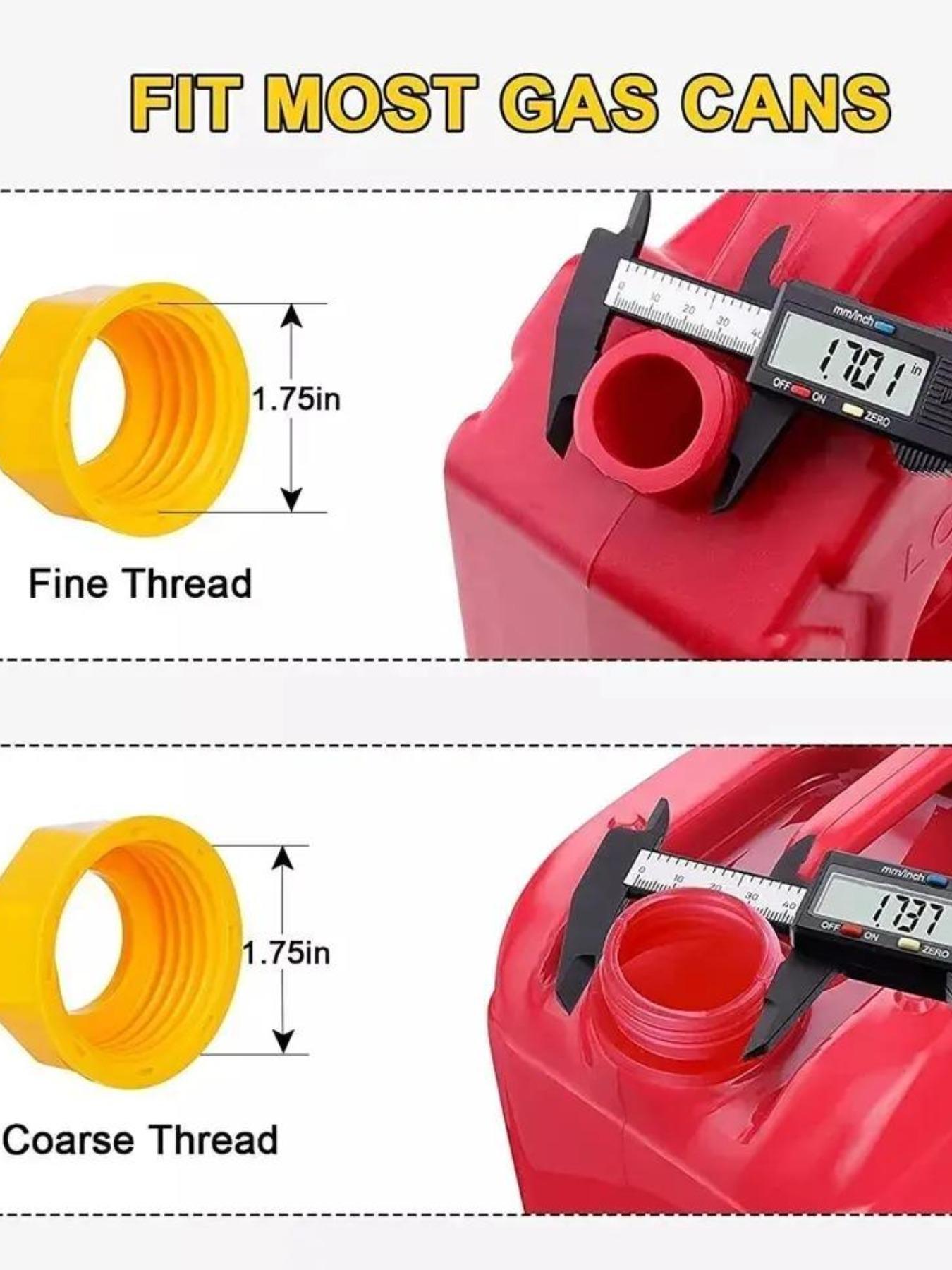 Universal Fuel Can Nozzle Kit | Replacement Gas Tank Spout with Caps for Gallon Containers