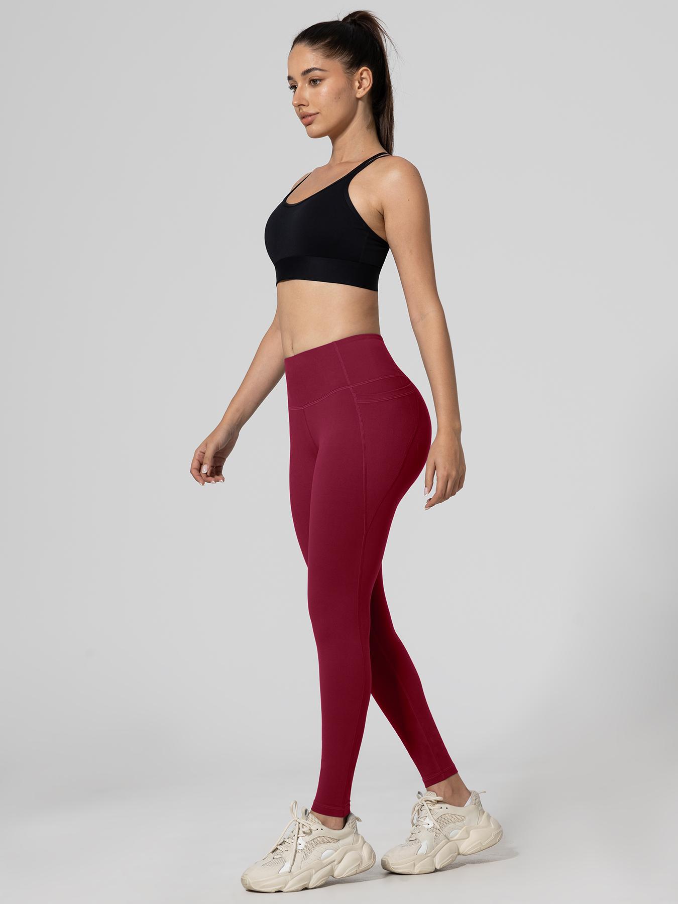 CHRLEISURE fitness legging 5-piece set High Waisted Sports Leggings with Pockets for Women - Soft Athletic Tummy Control Pants for Running Cycling Yoga Workout Leggings yoga legging