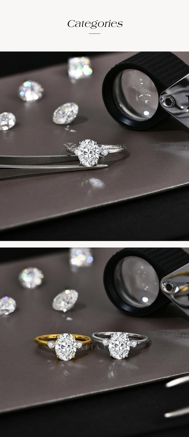 2CT Oval D VVS1 Color Synthetic Moissanite Ring for Women Engagement Wedding Fine Jewelry Gift Promise Ring R228