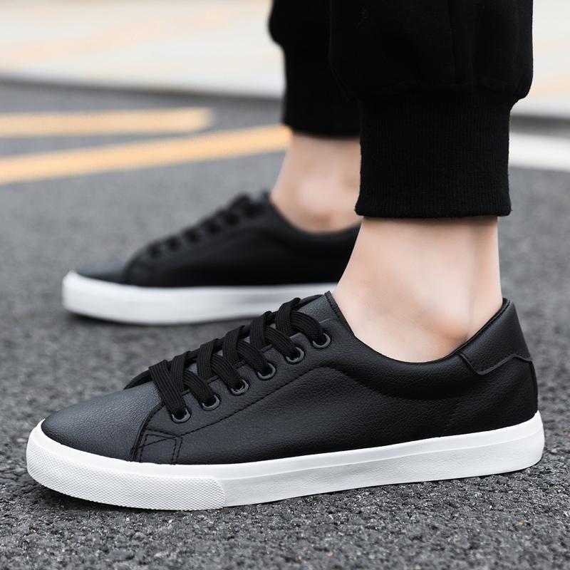 Men's Classic Sneakers, Comfortable Lace-Up Casual Shoes, Sporty Simple Style, Versatile Fashion, Black & White Options Available