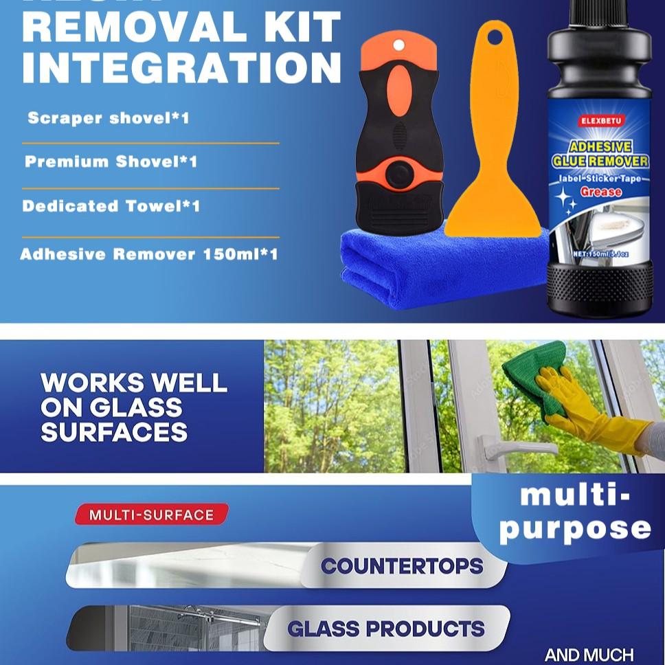 Jstree Car Adhesive Remover, Strong Adhesive Remover for Tape & Double-Sided Tape, Residue Cleaner, Home Glass Adhesive Removal, 150ML