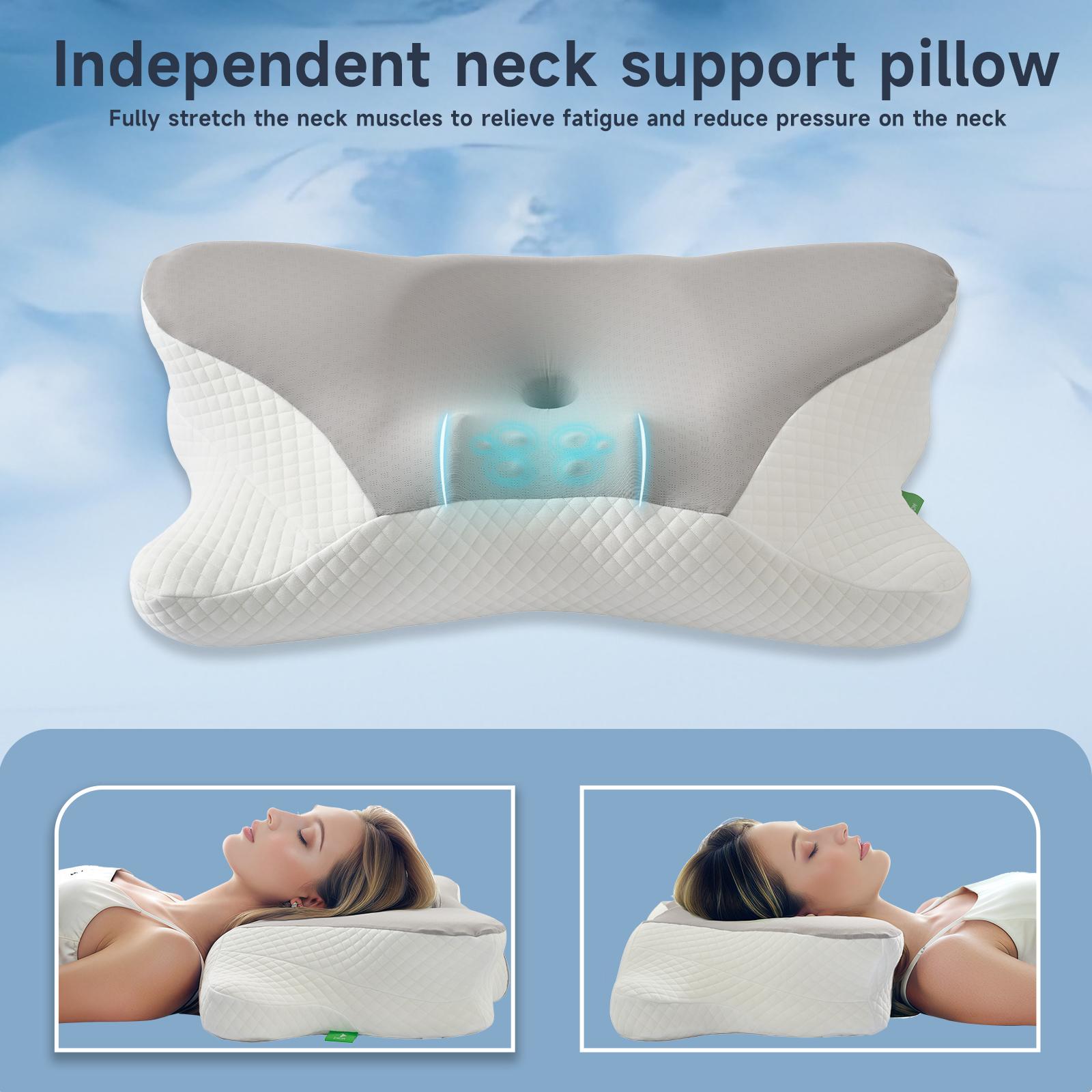 Z-HOM Cervical Pillow for Neck and Shoulder,Contour Memory Foam Pillow,Ergonomic Neck Support Pillow for Side Back Stomach Sleepers with Pillowcase