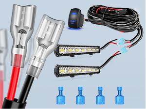 Nilight Portable Air Compressor 14AWG LED Light Bar Wiring Harness Kit - 2 Leads Wire Exterior Lighting  dealsforyoudays