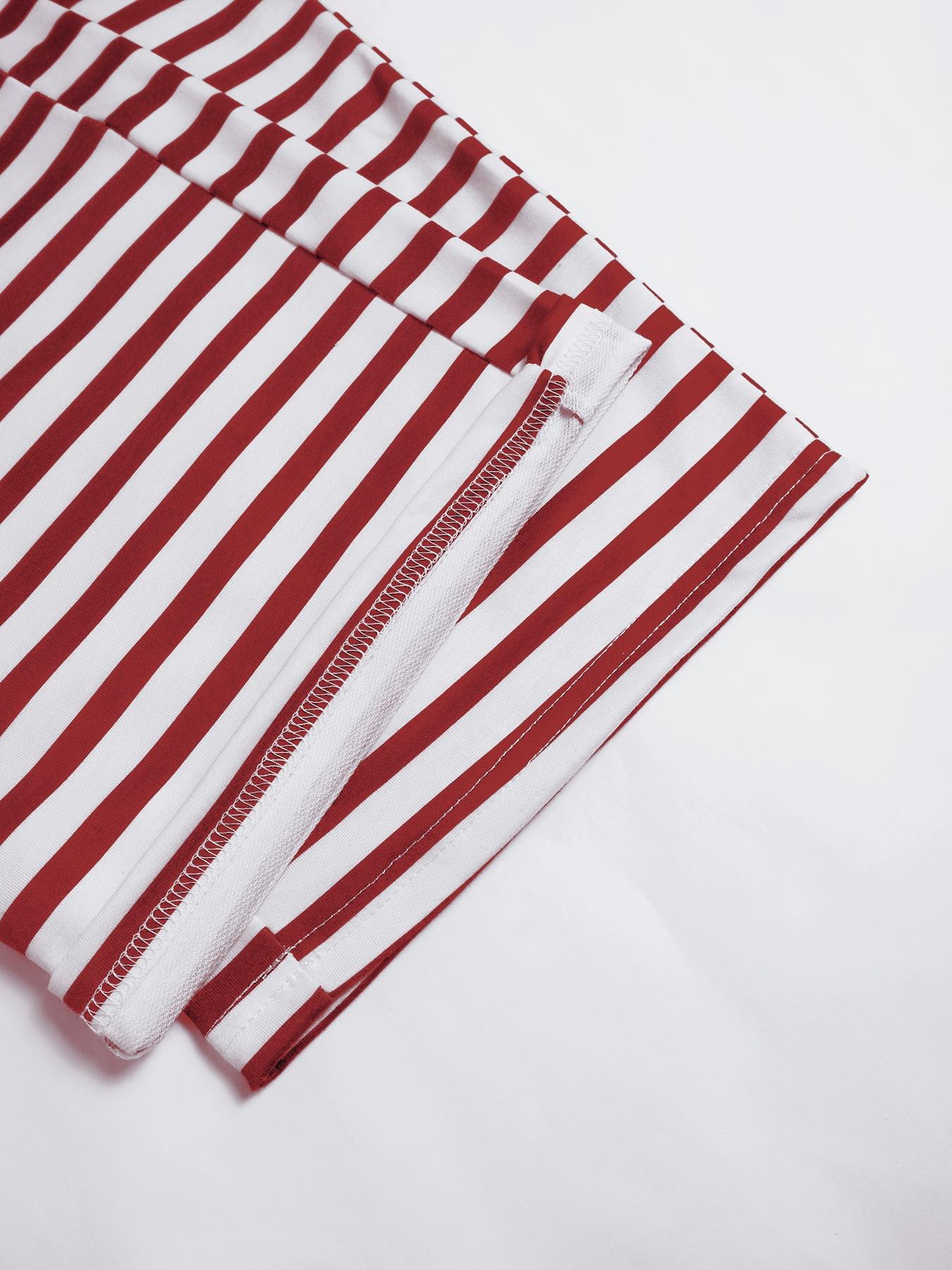 Women's Fashion Striped Casual Workout Loungewear Sportswear Set, Spring & Fall Long Pants and T-Shirt Two-Piece, Stylish Stripe Design