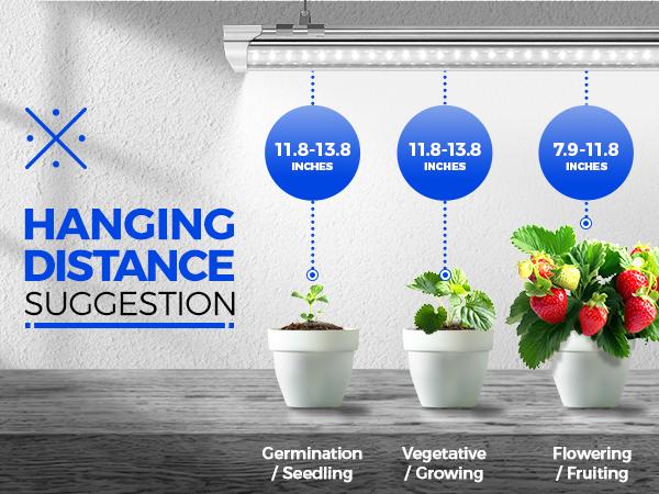 Barrina T8 Plant Grow Lights, 4FT 5000K Full Spectrum Daylight White, 252W(6 x 42W, 1400W Equivalent), V-Shape with Reflector Combo, 6 Packs