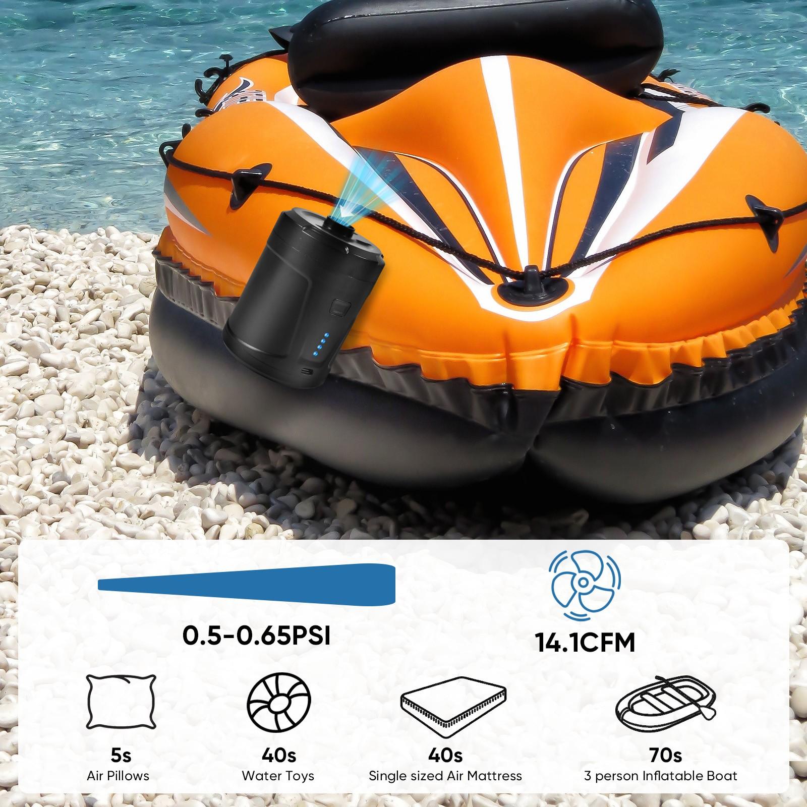 Pump Portable Air Pump with 5200mAH Battery USB Rechargeable Air Pump-Quick Inflate Deflate for Sleeping Pads, Air Mattress, Pool Toys, Floats, Swimming Ring, Air Bed.