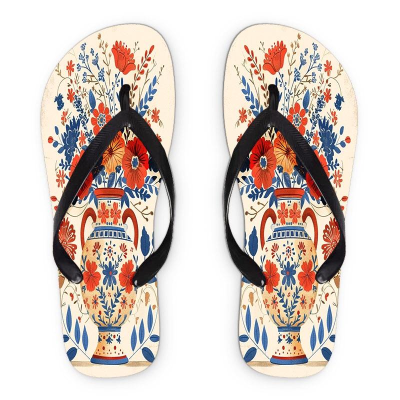 2026 Summer New Women'S Sandals, Open-Toe, Flat Heel, Folk-Art Floral Design, Available in Various Colors And Sizes, Perfect for Mother'S Day, Easter, Holiday Gifts, Year-Round Fashion Footwear, Women Shoes