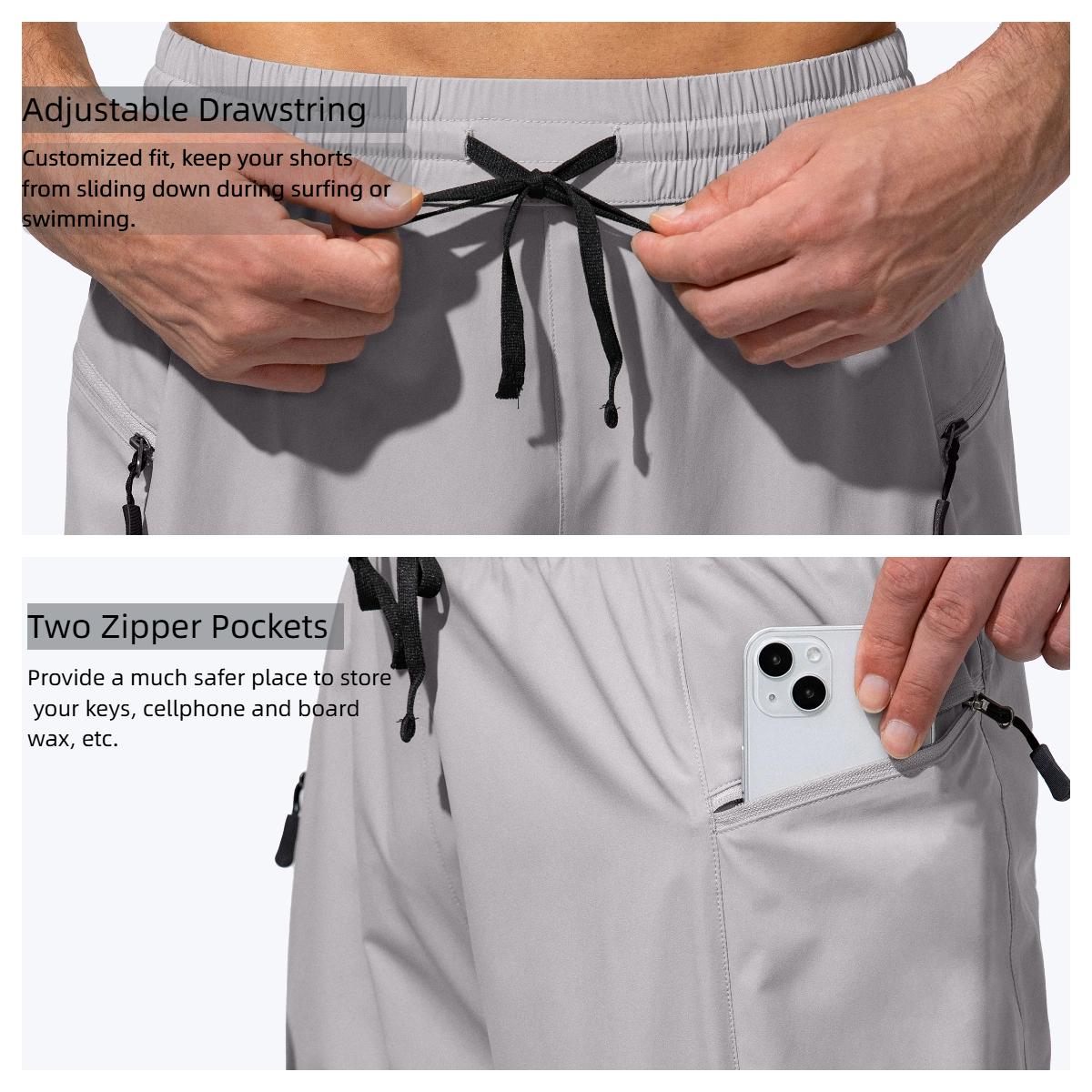 G Gradual Men's Swim Trunks Quick Dry Board Shorts Swimmingshorts with Zipper Pockets Beach Shorts Swimmingtrunks for Men Breathable Swimtrunks