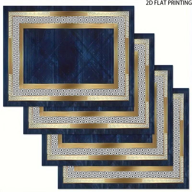2D flat printing, 2-piece/4-piece/6-piece/8-piece geometric pattern series decorative placemats, placemats - suitable for dining tables and coffee tables, brand new high-quality placemats, heat-resistant mats