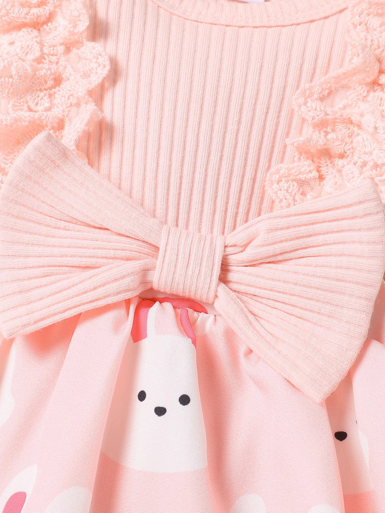 Baby Girls 2-Piece Clothes Rabbit Easter Cute Romper and Headband Pink Color Toddler Outfit for Spring #springtok