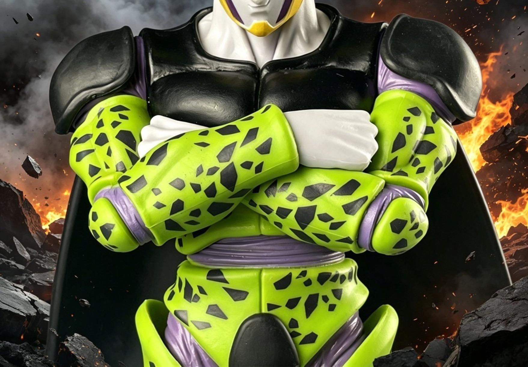 Dragon Series Cell (Perfect Form) Anime Action Figure — DDD-BZ Super Saiyan Articulated Model 30CM PVC Collectible Figure — Limited Edition Anime Toy Gift for Fans, Birthday Christmas Halloween Holiday Present, Desk Decor, Trendy Collectible