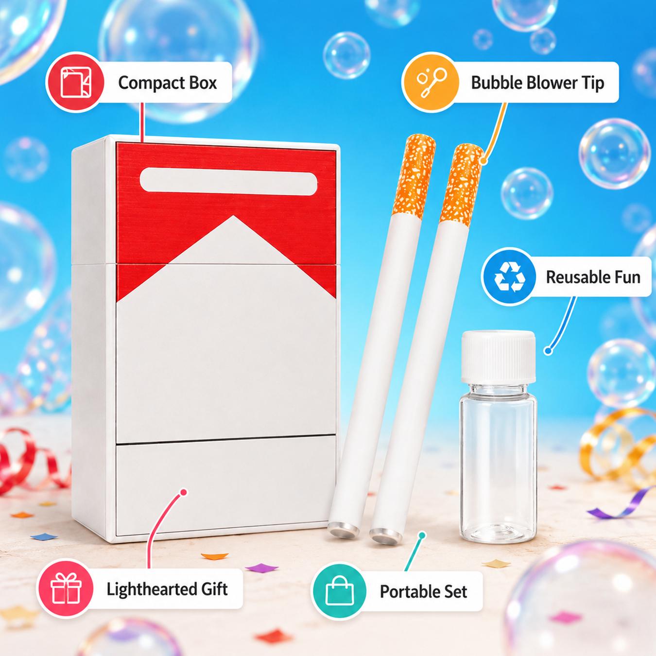 Funny Bubbles Blower with Empty Bottle, Bubbles Blower Relax Funny Mini Stress Relief Reliever & Recyclable, Novelty Style Relaxation Perfect for Parties, Gags, and Lighthearted Entertainment as Birthday or Party Gift Ideas