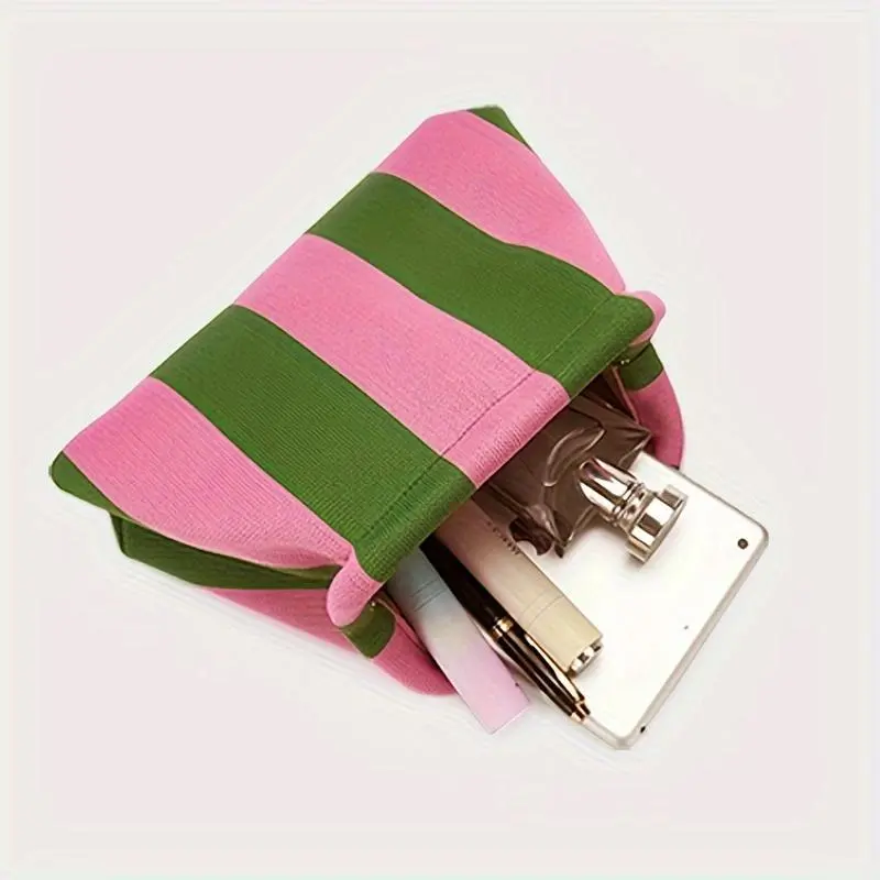 Women's Striped Knit Cute Bag, Large Capacity, Foldable Design, Perfect for Beach, Travel, and Daily Use, Vacation Accessory, Commuter Purse, Fashionable Patterned Bag, Trendy Versatile Bag, Casual Trendy Bag, Fashionable Bags