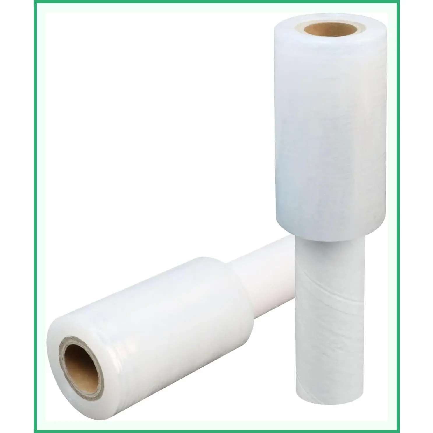 Stretch Film 4" x 500 ft with Handle, 80 Gauge Shrink Wrap Rolls | 2 Pack Lightweight Moving Plastic Wrap, Waste-FreeGift