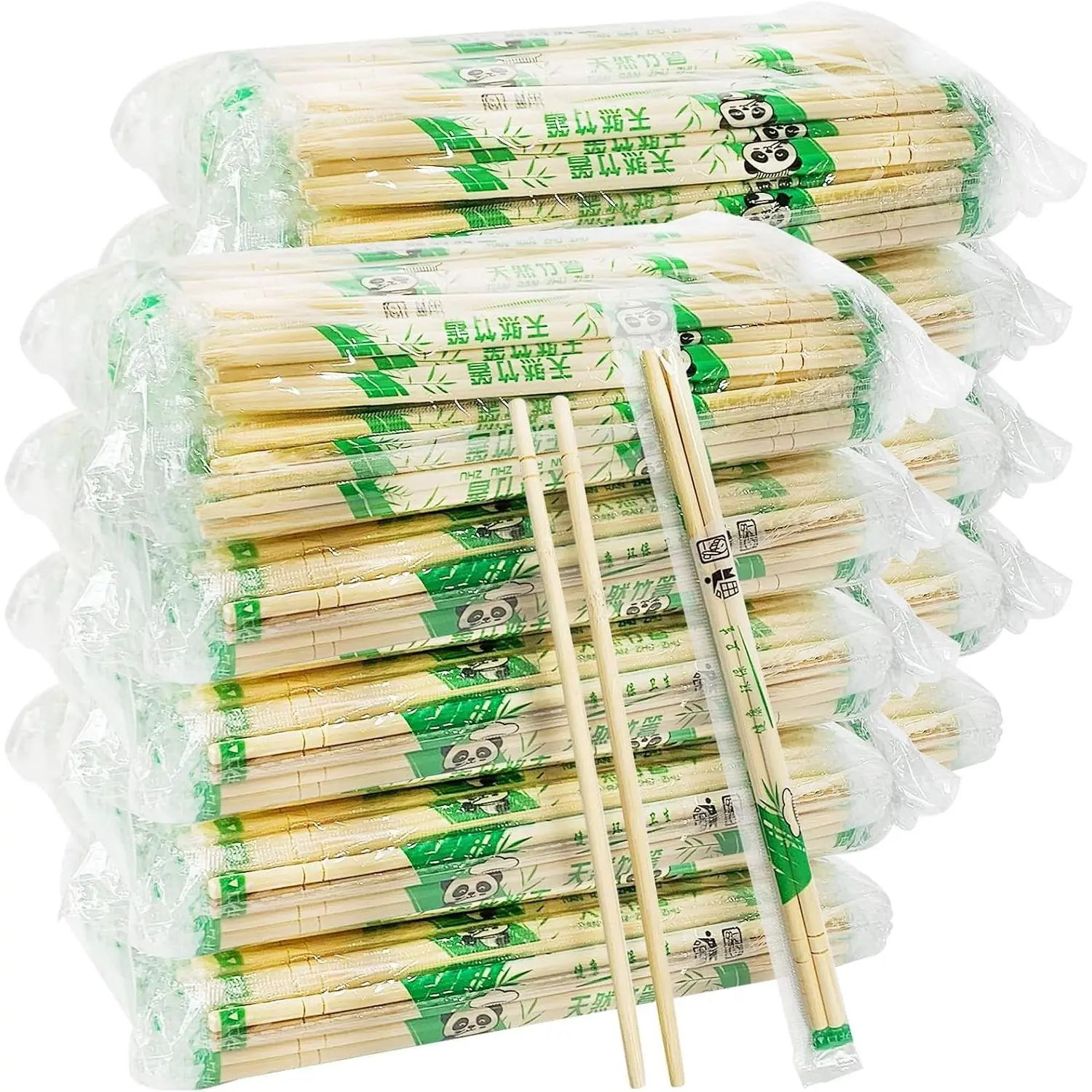 1000 Pairs 8 Inch Disposable Chopsticks, Separated Sleeved Individually Wrapped Disposable Bamboo Chopsticks, Bamboo Wooden for Noodles, Sushi, Asian Food