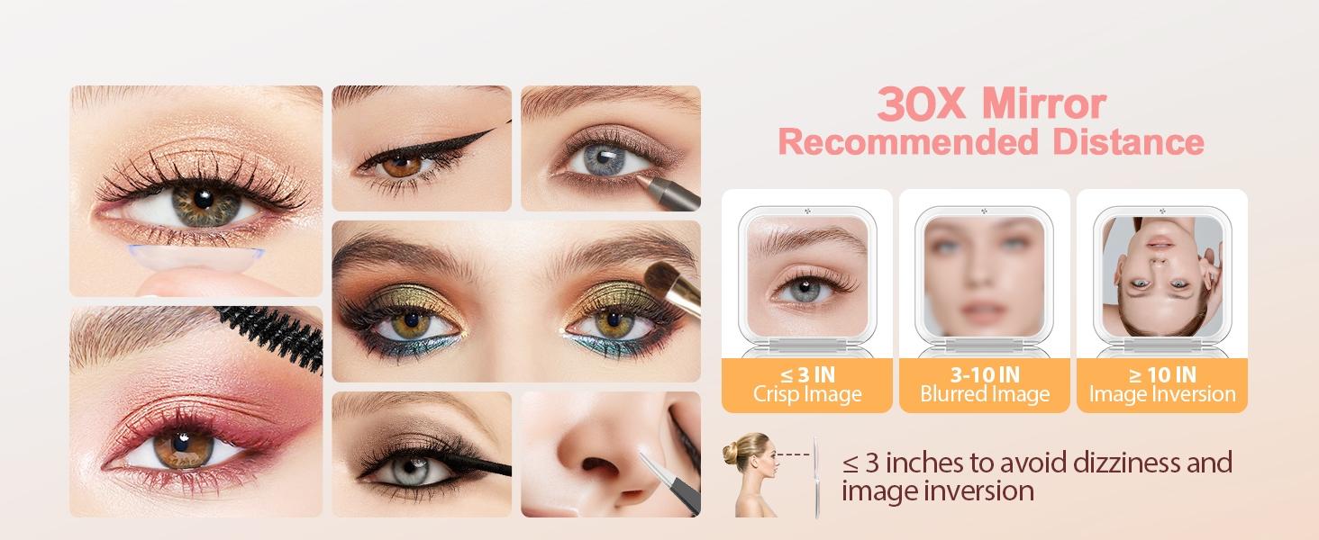 2026 New Dual-Sided Mirror Flat Mirror & 30x Magnifying Mirror, Compact Makeup Mirror, Travel Pocket Mirror, Christmas Gift for Girls