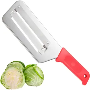 Stainless Steel Cabbage Shredder for Coleslaw & Sauerkraut, Ergonomic Lettuce Chopper with Silicone Handle, Easy to Clean Kitchen