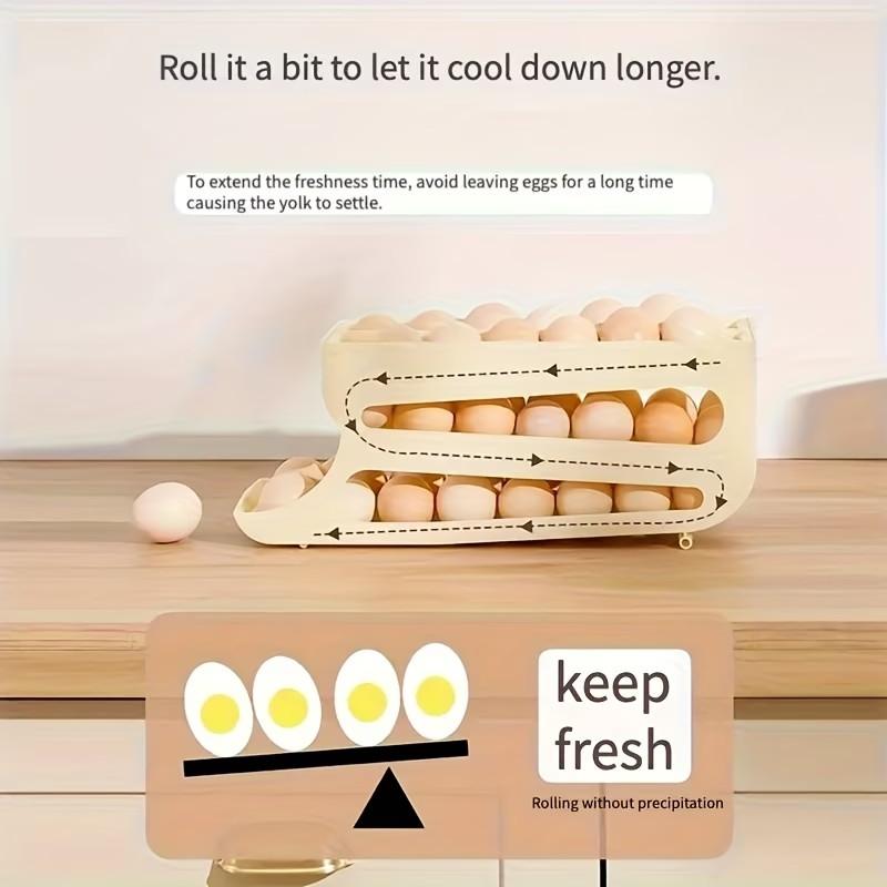 Large Capacity Dual-Row Egg Rack, Home Refrigerator Storage Box, Food Storage Container, Suitable for Fridge, Kitchen, Countertop, Cabinet