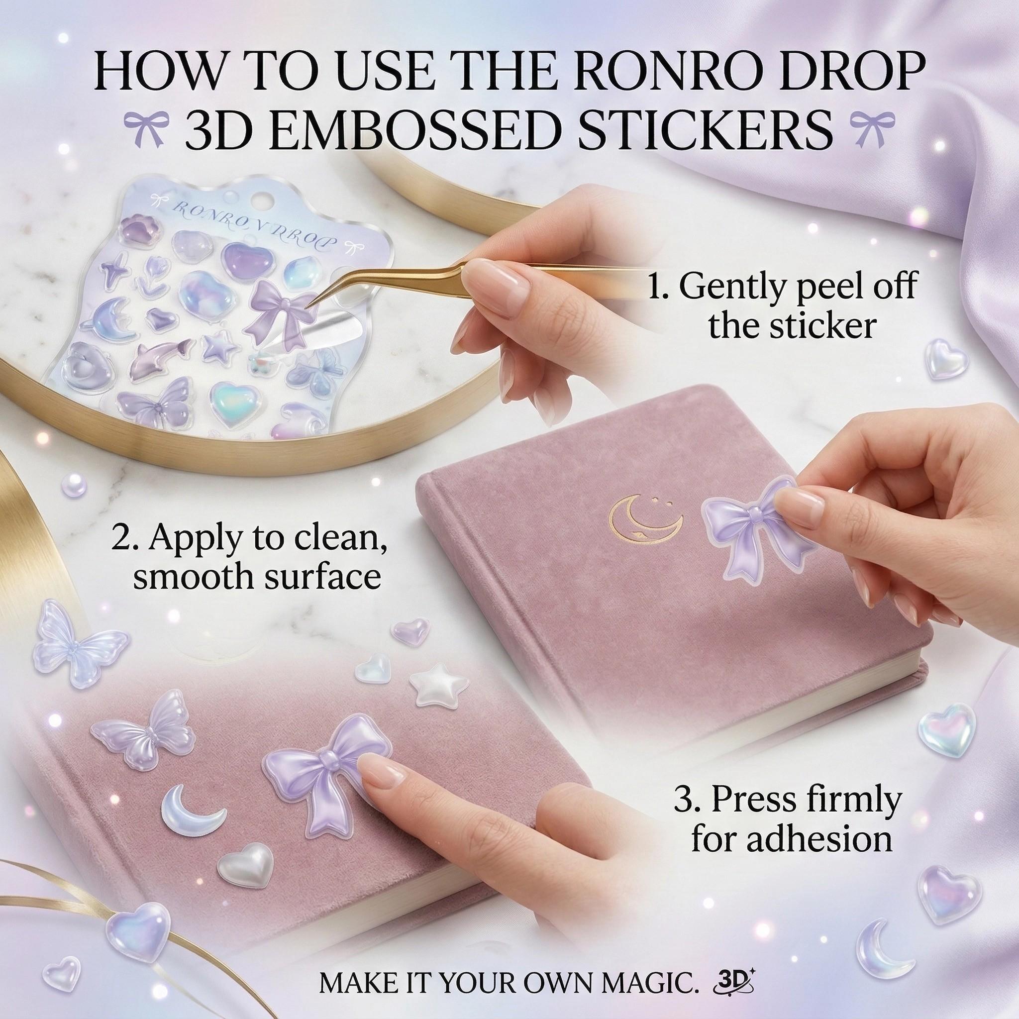 3D Cartoon Ocean Adventure Stickers, High-Quality Embossed Decals for Scrapbooks, Notebooks, Phone & Tablet Decorations