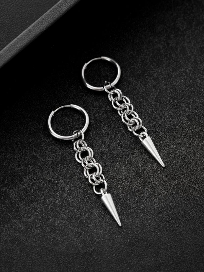 Punk Style Chain Design Dangle High Quality Earrings, Fashionable Jewelry for Women & Men, Trendy All-match & Exquisite Jewelry for Birthday Gift