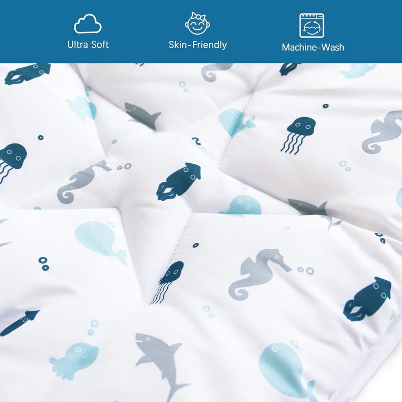 SpringSpirit Non-slip Baby Play Mat Playpen Mat - Thicker Padded Large Soft Foldable Portable Lightweight Indoor Outdoor Activity Mat Kids Christmas Gifts Floor Crawling Tummy Time, White Ocean #TiktokshopStockUp