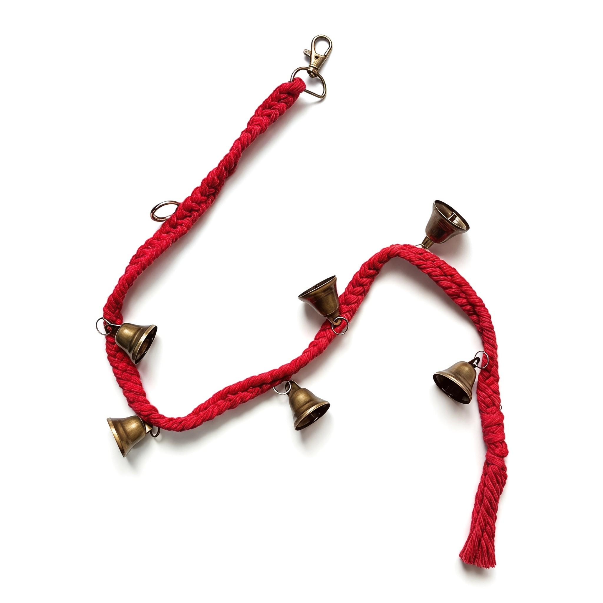 Dog Bell for Door and Litter Training, Cotton Handwoven Dog Doorbell with 6 Extra Bells, Adjustable Hanging Bell for Small to Large Dogs