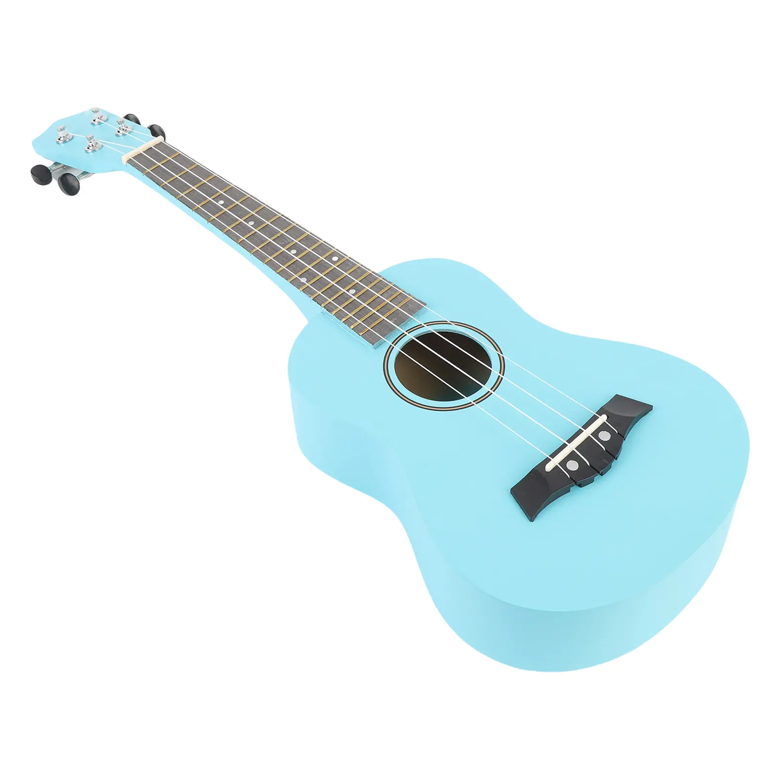 61cm Ukulele Starter Kit Basswood Ukulele for Beginner with Digital Tuner Tone Changing Clamp Strap Nylon String Picks
