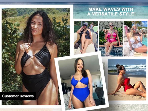 Blooming Jelly Womens One Piece Swimsuit Tummy Control Bathing Suit Sexy Flattering Cheeky High Cut Out Cute Ladies Swimwear#TikTokShopHolidayHaul