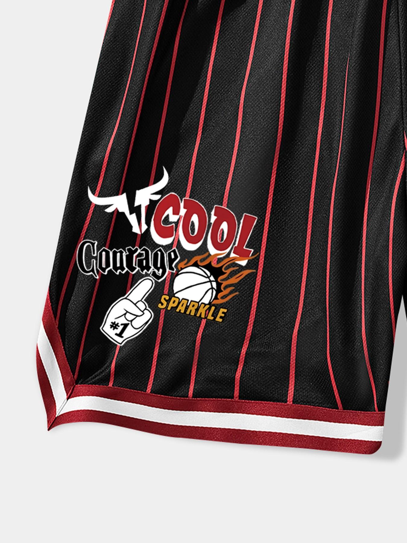 Trendy Retro Style Mvp Basketball Shorts, Main Color with Badge Details, Breathable Quick-Dry Fit, Unisex Sports Fashion