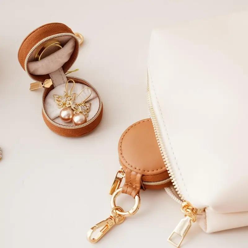 Portable Mini Jewelry Storage Box, Compact Design Jewelry Organizer, Elegant Jewelry Organizer, Jewelry Display & Storage Box for Earrings, Rings, Mini Lipstick, Travel Accessories, Jewelry Holder Organizer