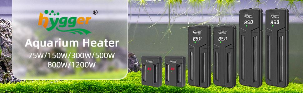 hygger Aquarium Heater,Submersible Fish Tank Water Heater Double Quartz Explosion-Proof with for Freshwater Saltwater Tank Submersible Quartz