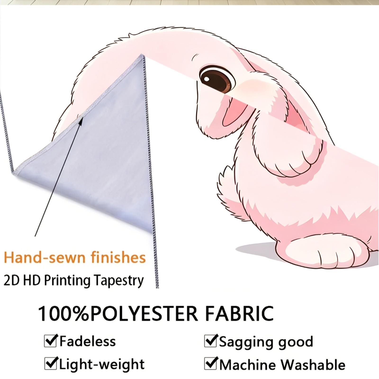 Giant Lop-Eared Bunny Wall Tapestry, Aesthetic Backdrop for Bedroom, School & Kindergarten Party, Photo Prop, Living Room Decor, Gift