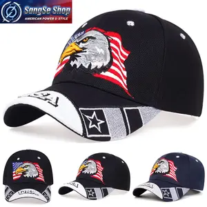 Patriotic Eagle American Flag Embroidered Trucker Hat, Adjustable Breathable Mesh Cap, Lightweight Sun Protection Hat for Women, Casual Outdoor Sports Wear