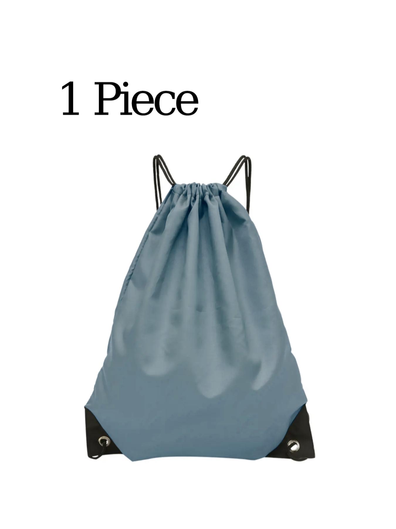 1 Piece Plain Drawstring Backpack, Casual Nylon Waterproof Sports Backpack, Multifunctional Sports Bag for Travel Fitness Work, Durable Waterproof Bag