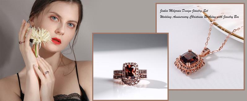 Jeulia Crossover Sterling Silver Women's Band Fashion Anniversary Promise Engagement Ring for Women With Gift Jewelry Box wedding set Sterling Silver Zircon