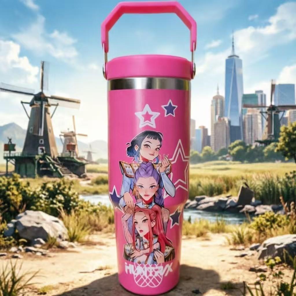 30oz K-Top Ice Cup for Car, Stainless Steel Vacuum Straw Insulated Mug, New Model, Perfect for On-The-Go Use, Durable & Stylish Design