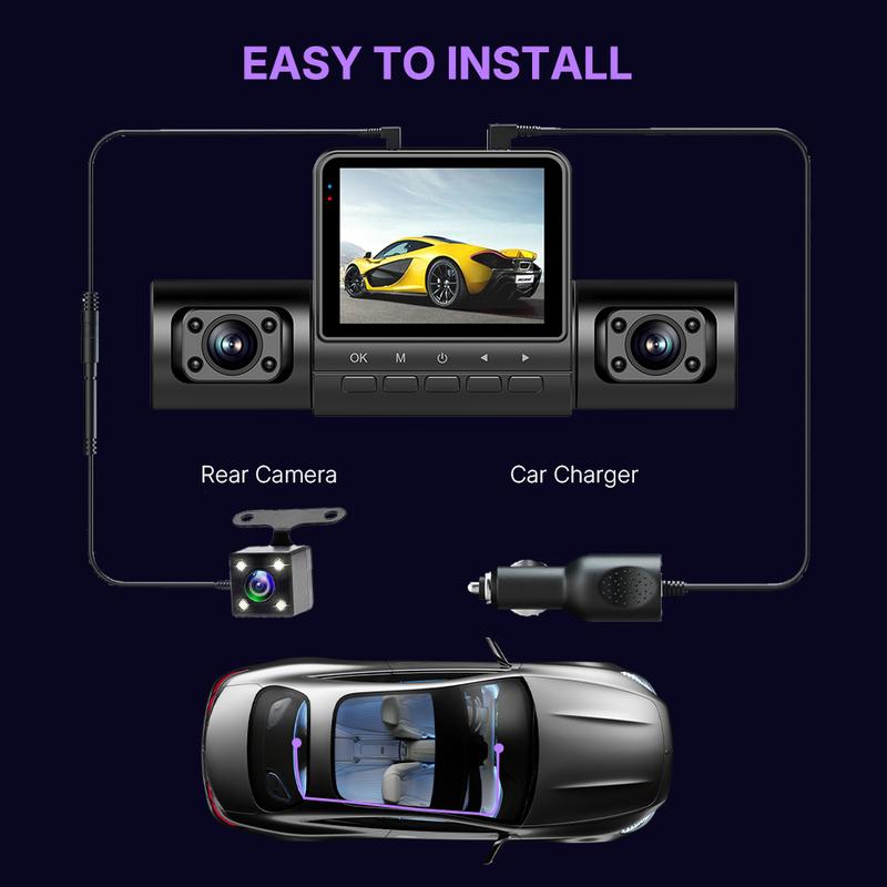 【Clearance Sale】4 Lens Car DVR | 1080P HD & Wide-Angle Night Vision | G-Sensor & Loop Recording — All-in-One Driving Recorder Set. dash dash cam front dashcam Camera shop camaras rear built-in Touch Dual MagSafe video hour park