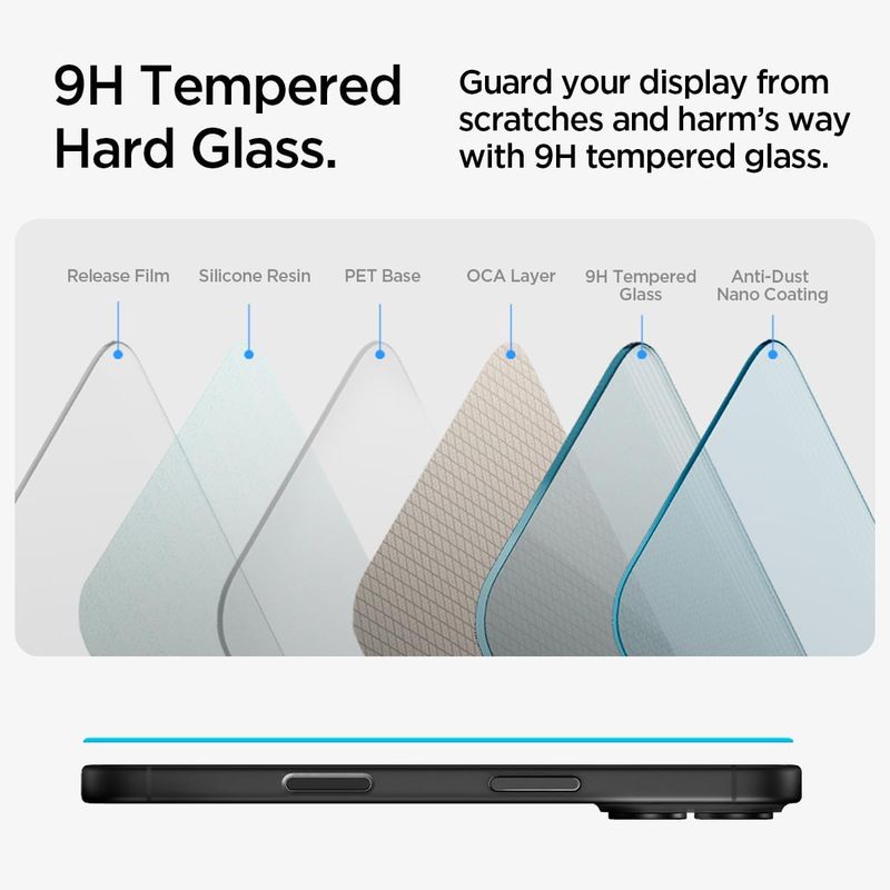 Screen Protector for iPhone 17, 9H+ Tempered Glass, Full Coverage HD Clear Shield, Anti-Scratch & Shatterproof Protection, Original Touch Sensitivity, Fingerprint Resistant, Dust-Free Bubble-Free Installation, Case Friendly,Dust-free Applicator