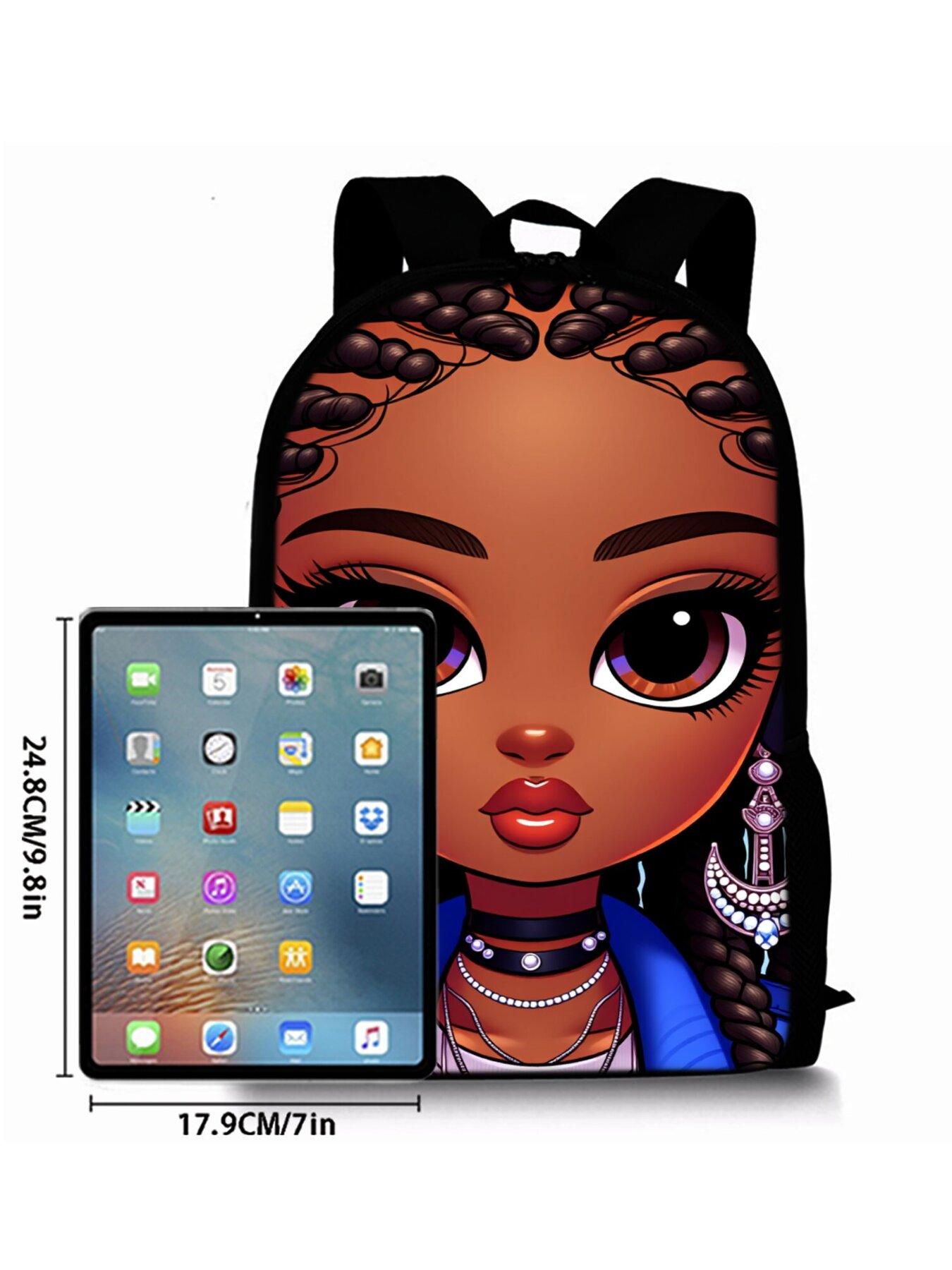 African Girl Pattern Print Single-Layer Backpack