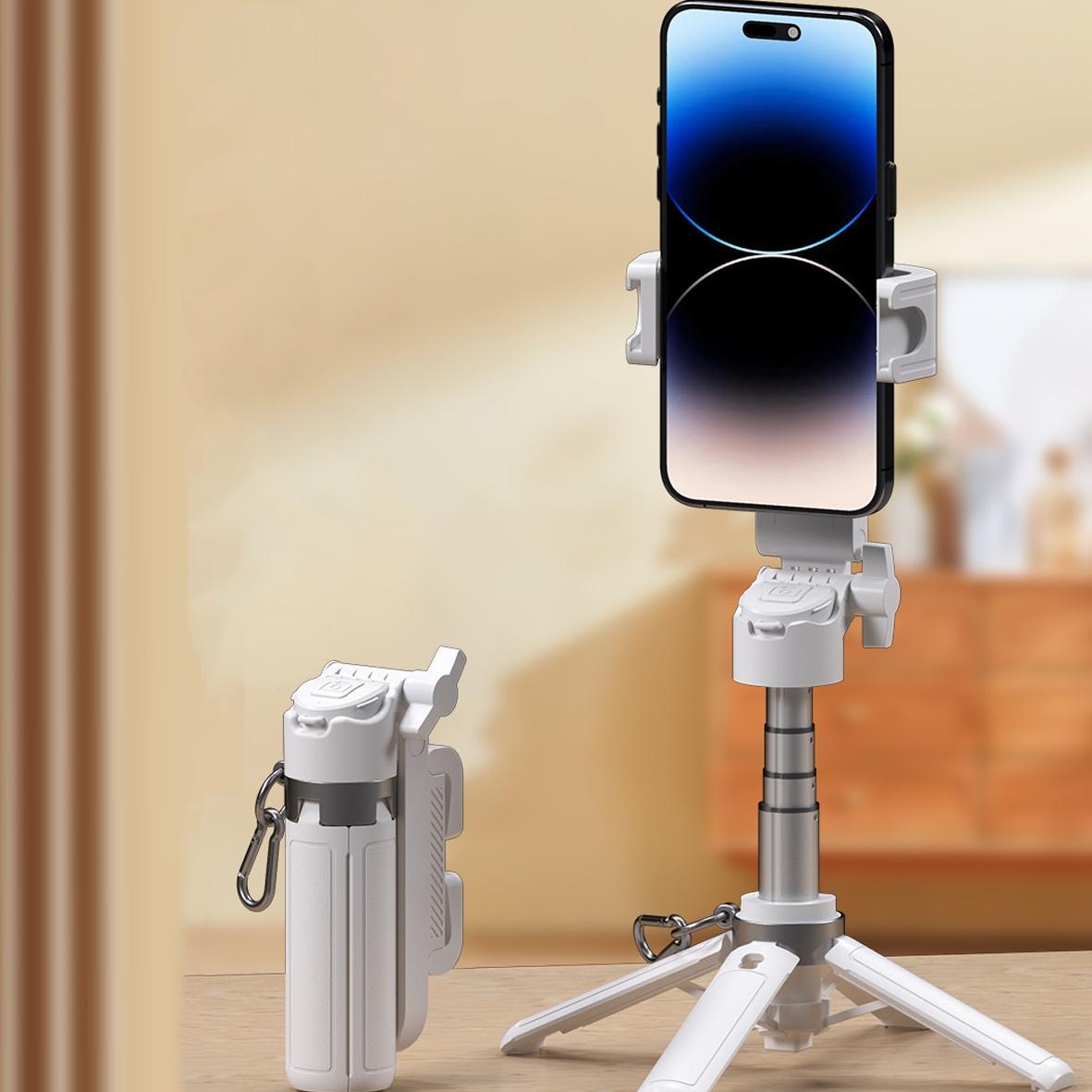 Multifunctional Mini Wireless Selfie Stick Tripod with 2 Lighters & Wide Angle Lens, Selfie Stand, Portable Phone Accessory for Travel Photography, Travel Gadgets