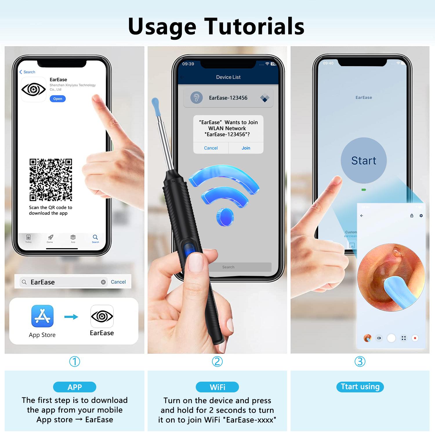 Ear Cleaner with Camera – HD Visual Earwax Removal Kit, Soft Silicone Tips, Easy & Safe for Family Use – Gift for Birthday & Christmas