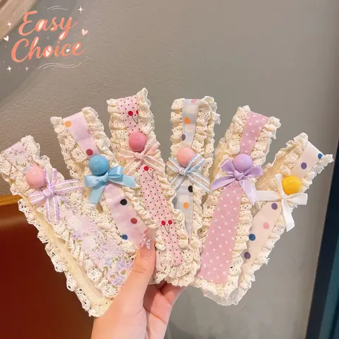 2Pcs Cute Floral Bow Hair Bang Sticker, Soft Magic Tape Hair Holder, Non Slip Fringe Tamer Hair Accessory For Daily Makeup Shopping Outdoor Styling Teen Women