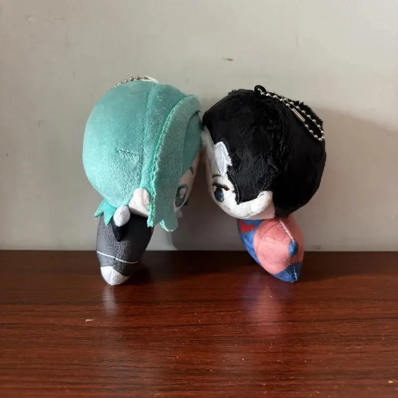 10cm Anime Game Character Phosphophyllite Plush Toy Cartoon Keys Chain Pendant Decor Super Cute Green Hair Keychain Plushie Doll