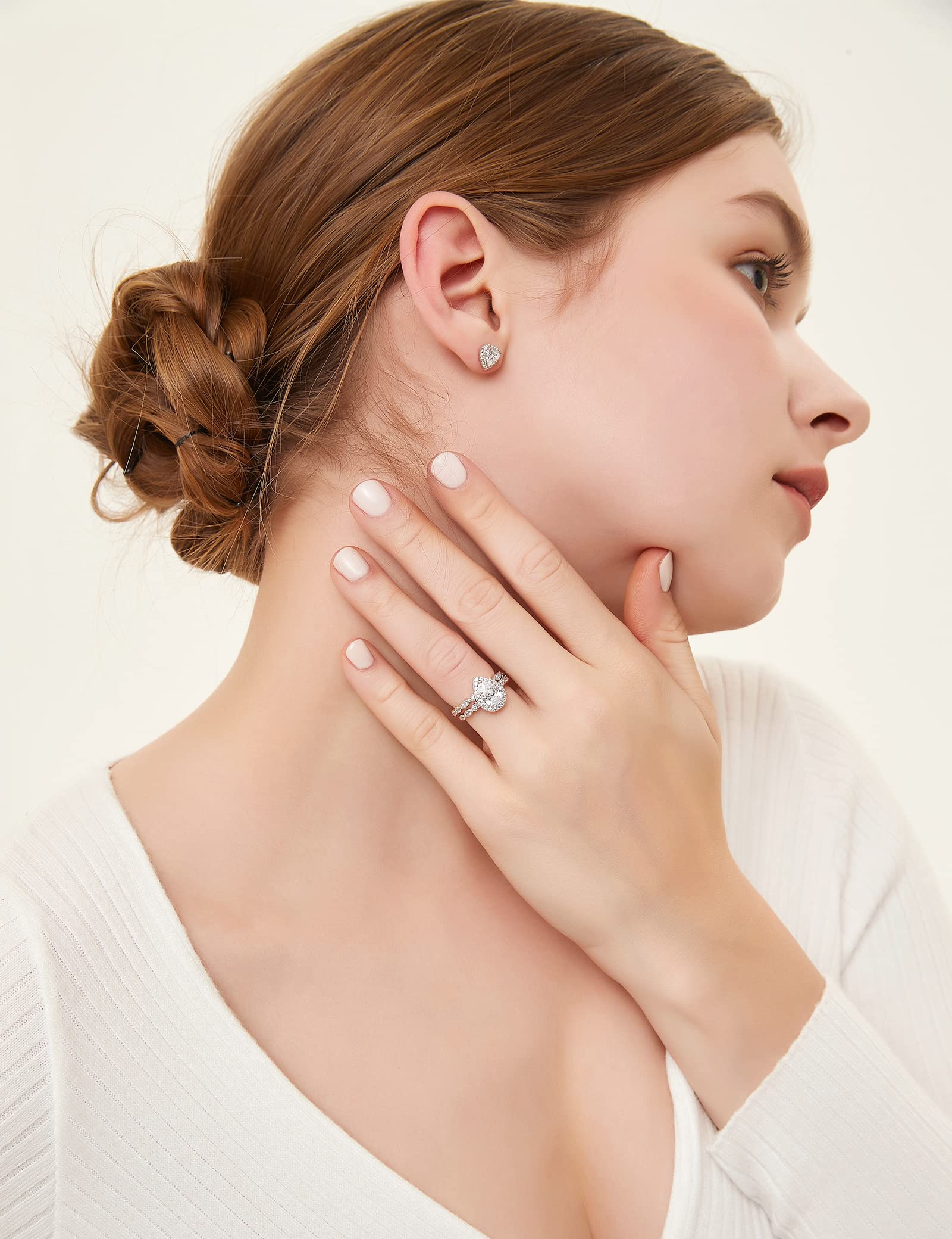 EAMTI 1.25CT 925 Sterling Silver Bridal Ring Sets Teardrop Cut Engagement Rings Vintage Pear Promise Rings Marquise Wedding Bands for Women EAMTI 1.25CT 925 Sterling Silver Bridal Ring Sets Teardrop Cut Engagement Rings Vintage Pear Promise Rings Marquise Wedding Bands for Women